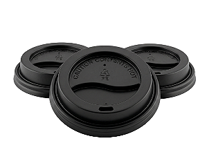 Tampa para Copo de Papel Fibraform Preta - C/50un | Fibraform