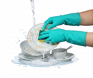 Luva Nitrílica Multiuso Verde Proteção Resistente Reutilizável | Vabene