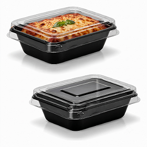 Bandeja Forneável G-206 Preta 500ml | Galvanotek
