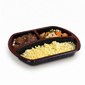Bandeja Forneável G-231 Preta C/ 3 DIV 850ml | Galvanotek