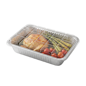Assadeira de Alumínio com Tampa PET 750ml D7FS - 50 Unidades | Wyda
