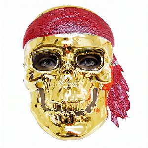 Máscara Pirata Halloween Dourada | Fox Import
