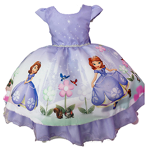 Vestido Infantil Frozen Elsa e Anna Verde Tiffany Strass - Fabuloso Ateliê