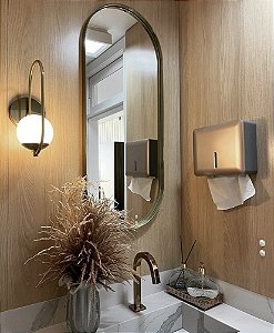 Espelho Oval Moldura Metal Miami