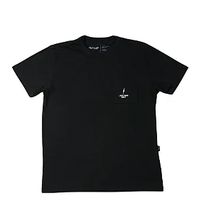 Camiseta Jungle Algodão Pima Com Bolso - Preto