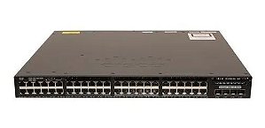 Cisco Catalyst WS-C3650-12X-48FD-S Switch 48 PoE+ (com 12 portas de 100 Mbps e 1, 2,5, 5 e 10 Gbps) e 2x10G Uplink, fontes redundantes 1100WAC, IP Base.  Seminovo com Garantia