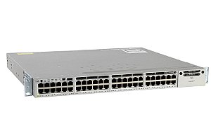 Switch Cisco Catalyst WS-C3850-48U-S - tackable 48 10/100/1000 Ethernet UPOE ports, with 1100WAC power supply  1 RU, IP Base - Seminovo com garantia *Preço válido para empresas de SP com inscrição estadual*