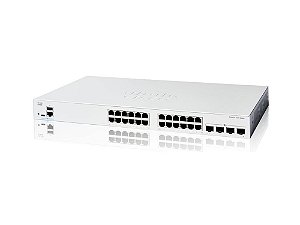 Switch Cisco C1200-24T-4X - Catalyst 1200 24 portas GbE 4 portas SFP+ 10G - Substitui CBS250-24T-4X