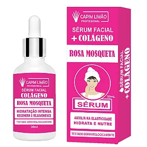 Sérum Facial Rosa Mosqueta + Colágeno Capim Limão