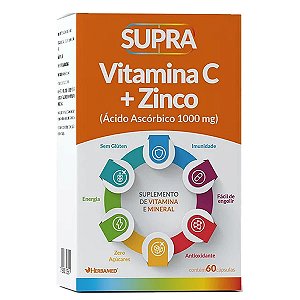 Supra Vitamina C + Zinco - 60 Cápsulas