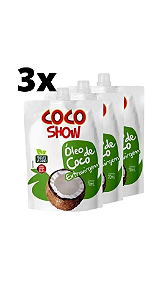 Kit 3x Óleo de Coco Extravirgem 70ml pouch Coco Show - Copra