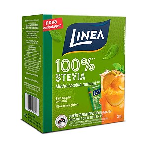 Stevia 100% ( Zera Calorias por Sachê ) 50 Sachês com 500mg - Linea