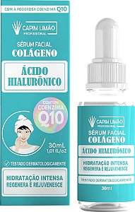 Sérum Facial ( Ácido Hialurônico, Coenzima Q10 e Colágeno ) 30ml - Capim Limão