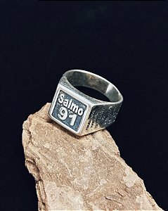 Anel Salmo 91 - Prata 925