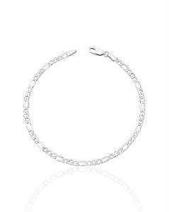 Pulseira Figaro 3x1 3mm x 21cm  - Prata 925