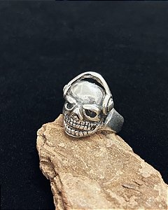Anel Caveira c/ Fone - Prata 925