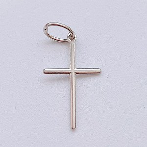 Pingente de Prata Crucifixo Fino 2,4cm x 1,4cm