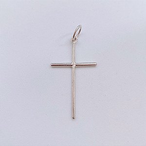 Pingente Crucifixo Fino 3,6cm x 2,1cm - Prata 925