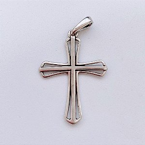 Pingente de Prata Crucifixo Vazado 3cm x 2,2cm