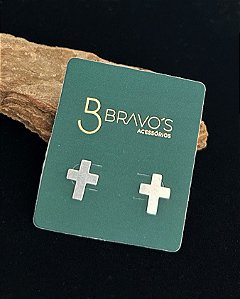 Brinco Cruz Lisa - Prata 925