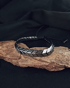 Pulseira Hematita Seta 0,8cm Ajustável - Pedra Natural