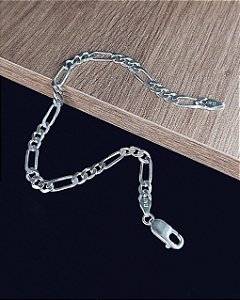 Pulseira 3x1 7mm 20cm - Prata 925