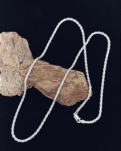 Corrente Cordão Baiano 2,5mm 60cm - Prata 925