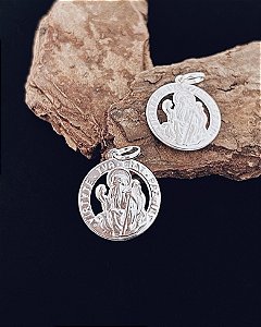 Pingente Medalha São Bento Vazado 2cm - Prata 925