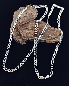 Corrente Fígaro 3x1 4mm 70cm - Prata 925