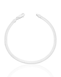 Pulseira Fita Laminada 3mm 18cm - Prata 925