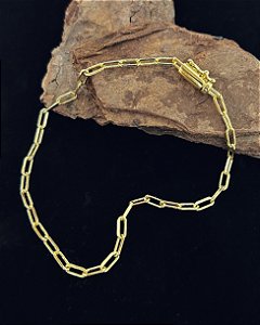 Pulseira Cartier Longa 3mm Fecho Canhão 21cm - Banho de Ouro 18k