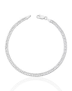 Pulseira Elo Duplo 6mm 21cm - Prata 925