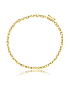 Pulseira Elo Cartier Cadeado 3mm 21cm - Banho de Ouro 18k