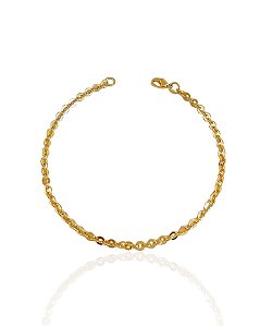 Pulseira Elo Português 3mm 20cm - Banho de Ouro 18k