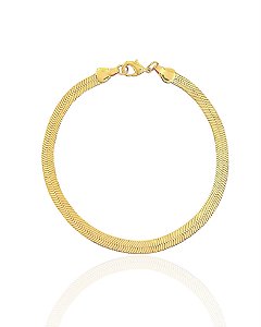 Pulseira Fita 5mm 22cm - Banho de Ouro 18k