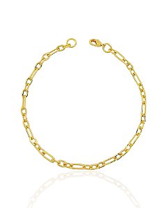 Pulseira Cartier 3x1 4mm 21cm - Banho de Ouro 18k
