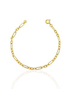 Pulseira Infantil Cartier 3x1 3mm 14cm - Banho de Ouro 18k