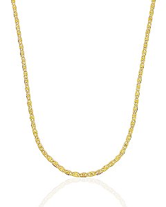 Corrente Infantil Piastrine com Detalhe 2mm 40cm - Banho de Ouro 18k