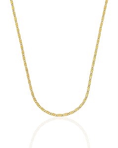 Corrente Infantil Piastrine com Detalhe de Riscos 2mm 40cm - Banho de Ouro 18k