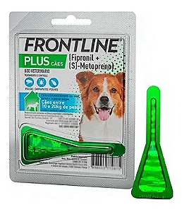 Antipulgas E Carrapatos Frontline Plus Para Cães 10 A 20kg Remédio Medicamento Pipeta Aplicável