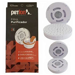 Refil de Filtro Purificador para Fonte Bebedouro Petlon 2 Unidades