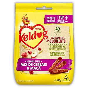 Petisco Bifinho Keldog Criadores Sabor Mix de Cereais e Maçã para Cães 500g - Kelco