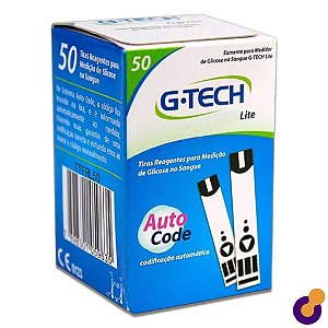 50 Tiras Reagentes G-tech Free Lite Teste De Glicemia