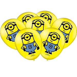Balão Bexiga Festa de Aniversário Minions - 25 Unidades - Festcolor