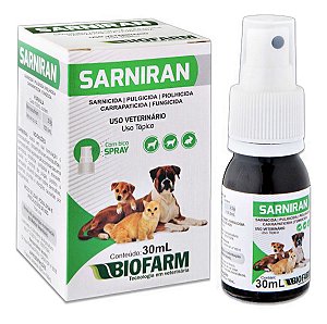 Remédio Medicamento Anti Sarna Para Cachorro Gato Coelho Sarniran 30ml