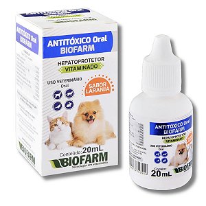 Medicamento Remédio Antitóxico Para Animais Via Oral - 20ml - Biofarm