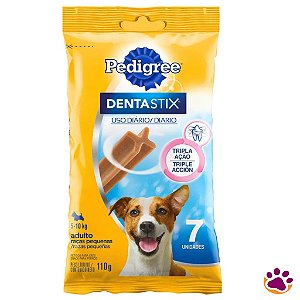 Petisco Dentastix Cuidado Oral 110G Cães 7 un Raças Pequenas Pedigree