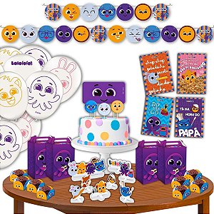 Kit Festa de Aniversário Decorativa Bolofofos Criança 90 Peças Festcolor