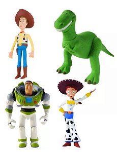 Kit Brinquedos em Látex Atóxico Toy Story Woody Buzz Jessie Rex Latoy