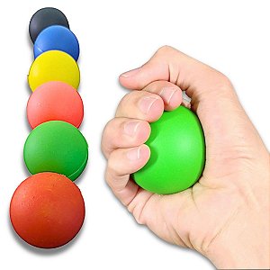 Kit Bolinha de Fisioterapia Lisa Bola Anti stress Terapeutica Pequena - Colorida - 6 Unidades - Sutt